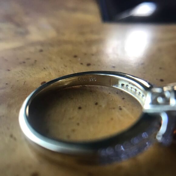 Natural Brazilian Cherry Citrine Sterling Silver Yellow Gold Vermeil Ring Size 9 - Picture 4 of 9